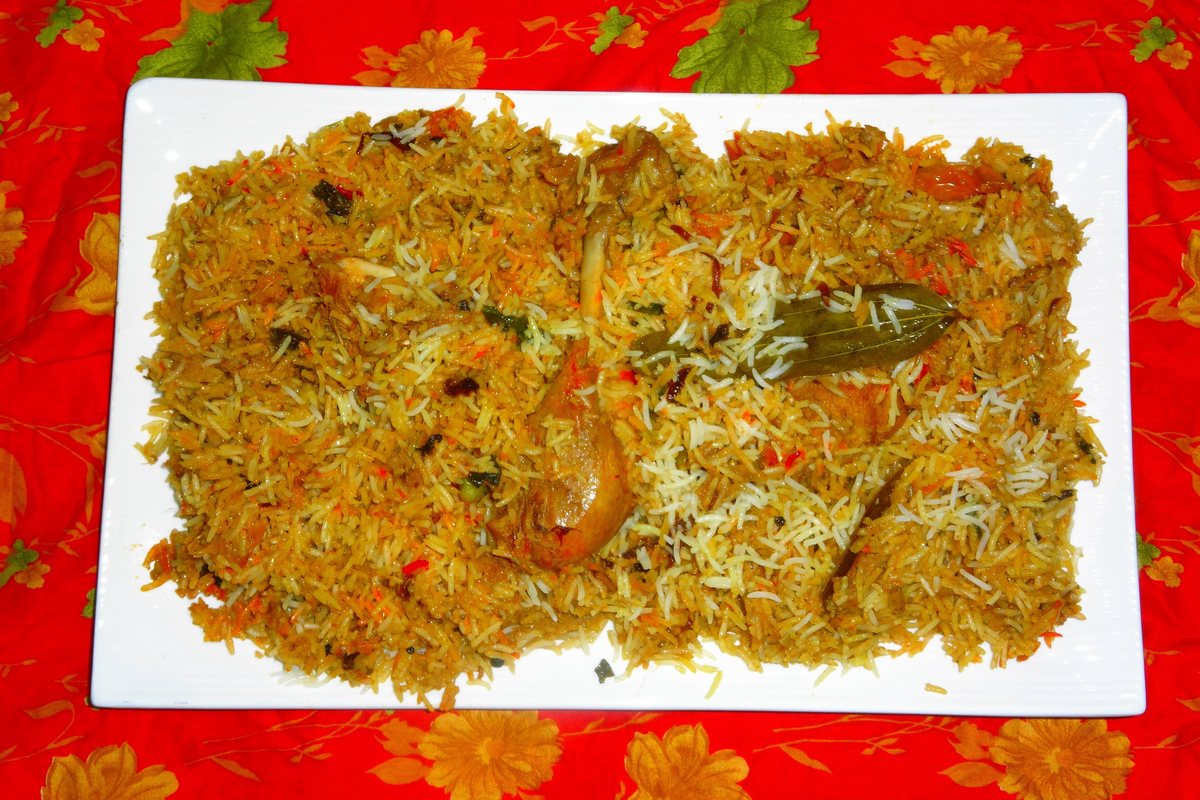 Emirati Chicken Biryani (spiced rice with chicken)