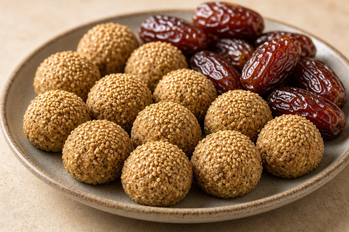 Bseis with Dates (sweet date & flour crumble)