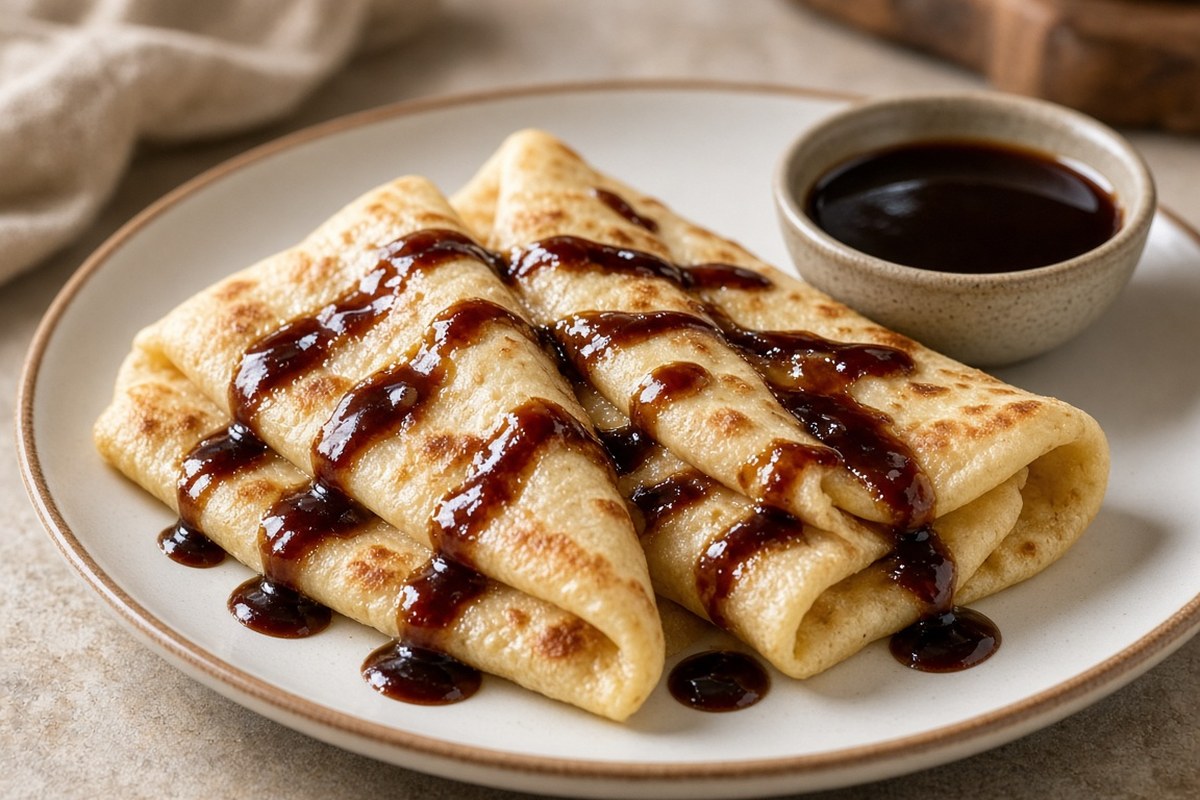 Jabab with Date Molasses (Emirati pancake bread)