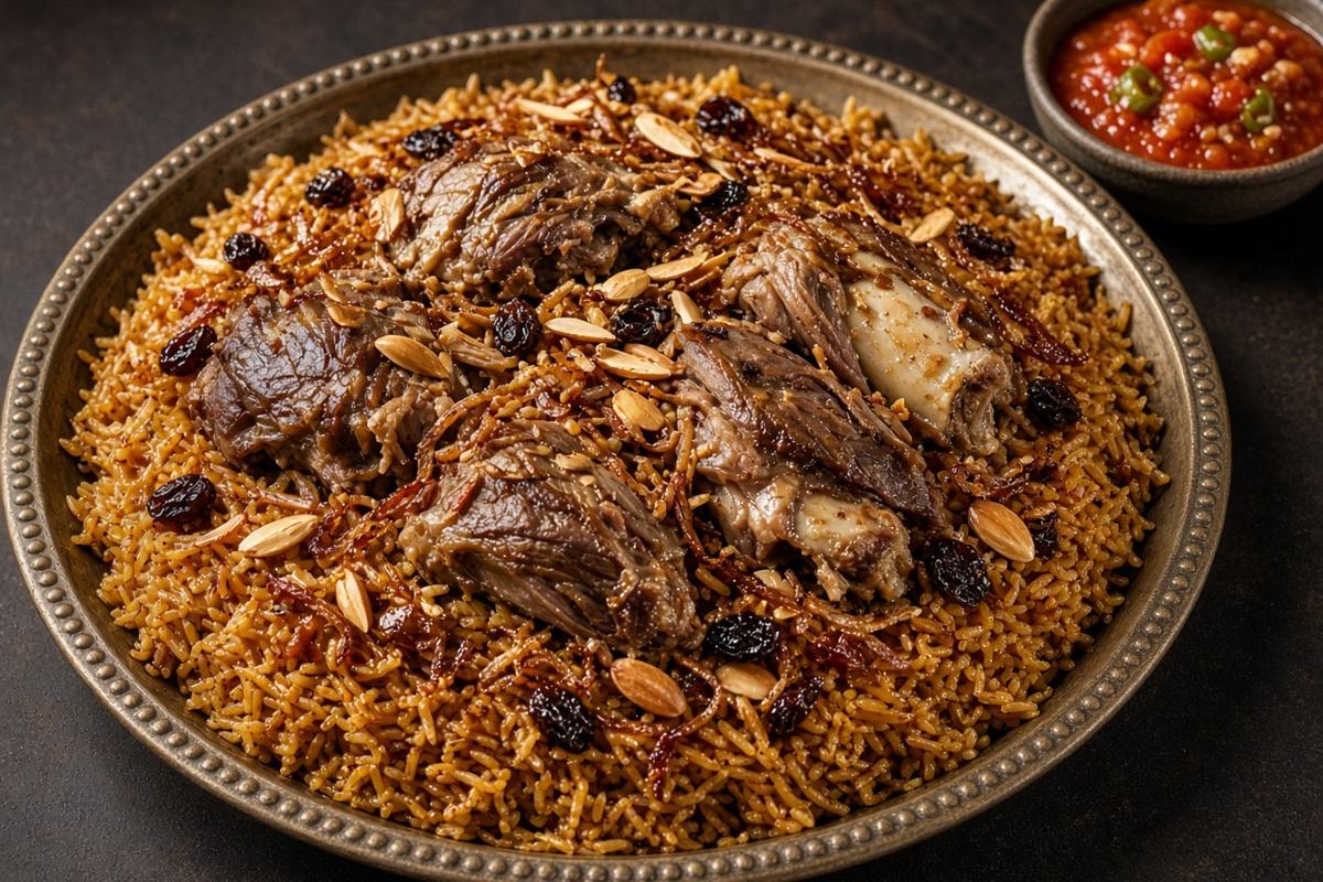 Saudi Lamb Kabsa (spiced rice with lamb)