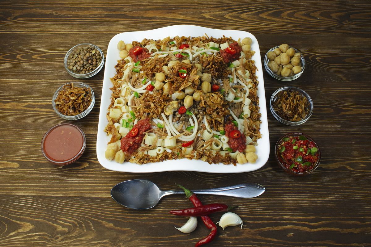Egyptian Koshari (rice, lentils & pasta)