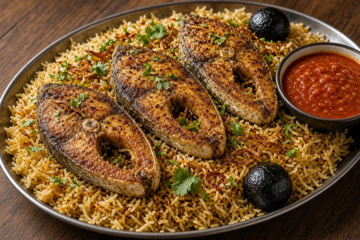 Fish Machboos (spiced rice with fish)