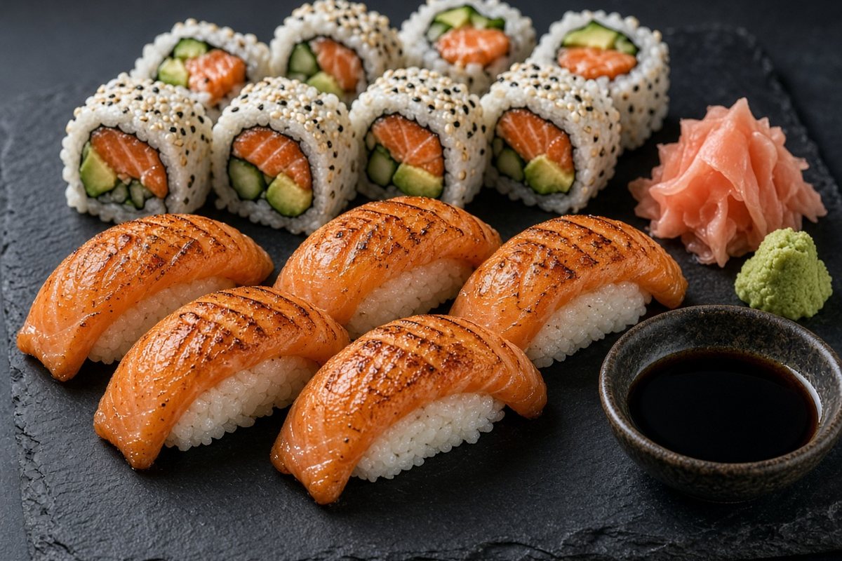 Cooked Salmon Sushi